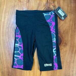 NEW Arena Men's Swim Jammer 28L Carbonite Purple Competition T3-18